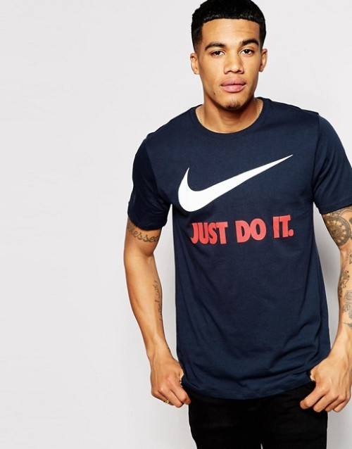 Original Mens Nike T-Shirt With Just Do It Swoosh 707360 475 Size Medium