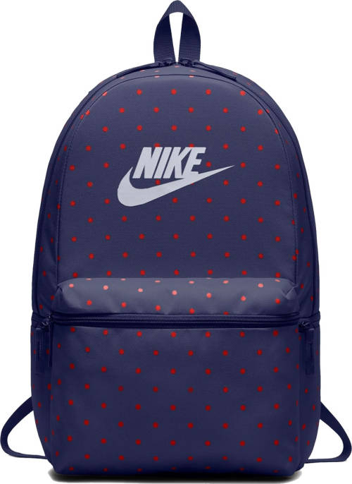 Original NIKE Sportswear Heritage Printed Backpack BA5761 478 Blue Void/ Habanero Red