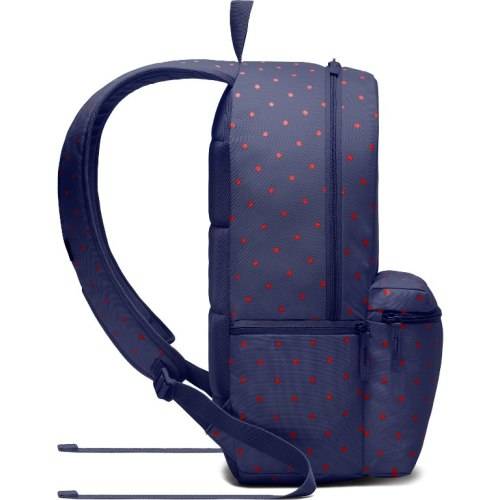 Original NIKE Sportswear Heritage Printed Backpack BA5761 478 Blue Void/ Habanero Red