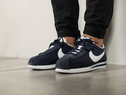 Original Mens NIKE Cortez Basic Leather Black/ White/Silver 819719 012 Size UK 12 (SA 12)