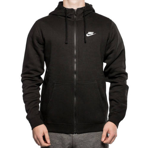 Original Nike Mens Tall Club Zip-Up Fleece Hoodie In Black 804389 010 Size Large