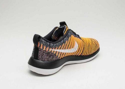 Original Women's NIKE Roshe TWO FLYKNIT 844929 005 Black/White/Mango Size UK 4.5 (SA 4.5)