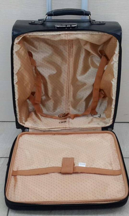 Laptop Travel Trolley Leather Bag with Universal Wheels- Choose from Brown or Black