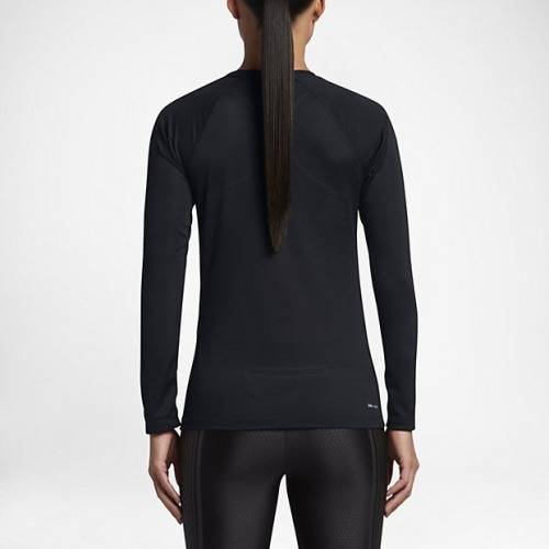 Original Womens NIKE Miler Long Sleeve UV UPF 40 Top Black 874510 010 Size Medium
