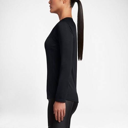 Original Womens NIKE Miler Long Sleeve UV UPF 40 Top Black 874510 010 Size Medium