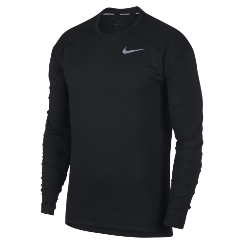 Original Mens NIKE Dri-Fit Element Running Crew Neck Sweat Black 910034 010 Size Large