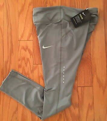 Original Womens NIKE Dri-Fit Power Epic Tights Tumbled Grey 938664 037 Size Medium