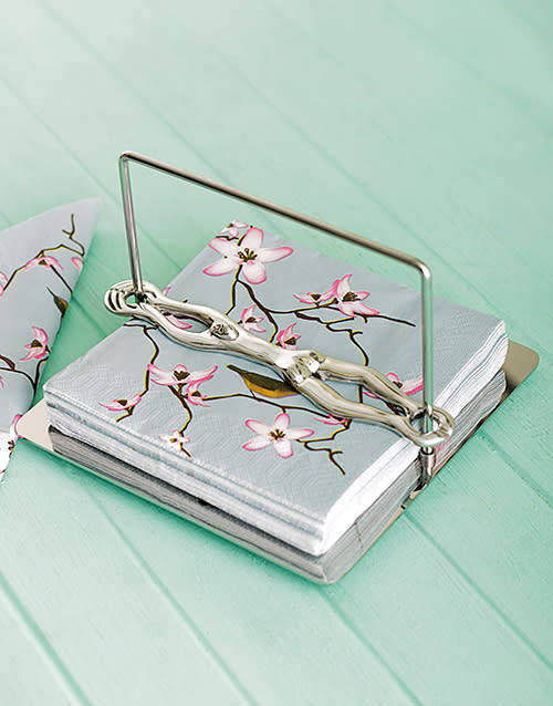 CaRRol BoYeS "Breaststroke" Serviette Holder Pewter and stainless Steel