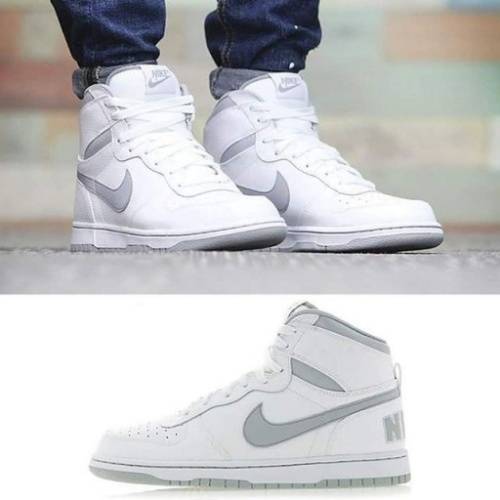 Original Mens Nike BIG NIKE HIGH 336608 118 White/ Wolf Grey Size UK 11 (SA 11)