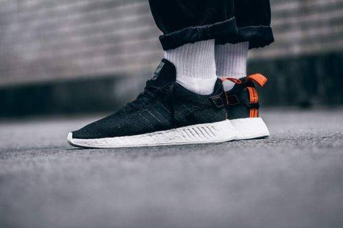 Original Mens adidas NMD_R2 Core Black/Future Harvest CG3384 Size UK 9 (SA 9)