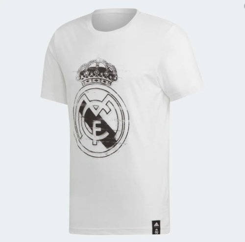 Original Mens adidas Real Madrid DNA Graphic Tee White DP5191 Size Extra Large