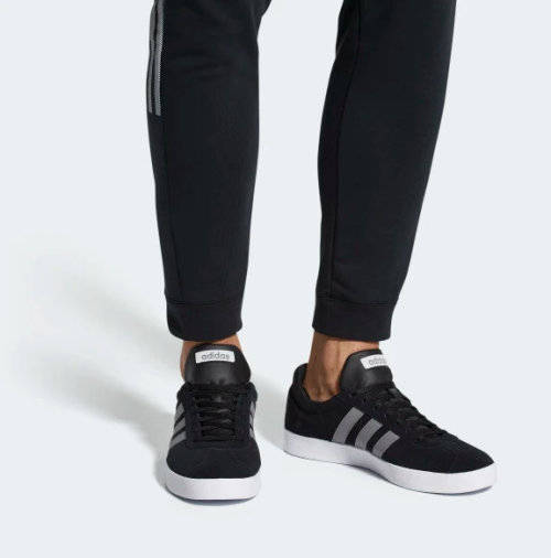 Original Men's adidas VL Court 2.0 Black Skate Boarding B43808 Size UK 6 (SA 6)