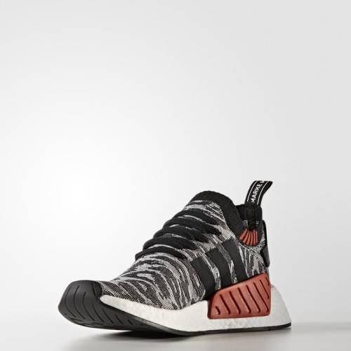 Original Mens adidas NMD_R2 Primeknit Core Black/ White BY9409 Size UK 8 (SA 8)