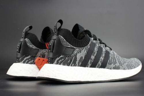 Original Mens adidas NMD_R2 Primeknit Core Black/ White BY9409 Size UK 8 (SA 8)
