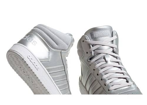 Original Women's adidas Hoops 2.0 Mid Silver EE7857 Size UK 6 (SA 6)