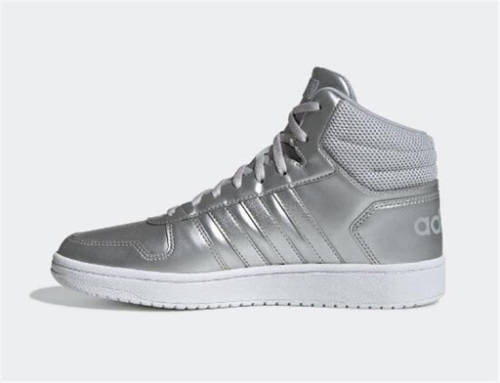 Original Women's adidas Hoops 2.0 Mid Silver EE7857 Size UK 6 (SA 6)