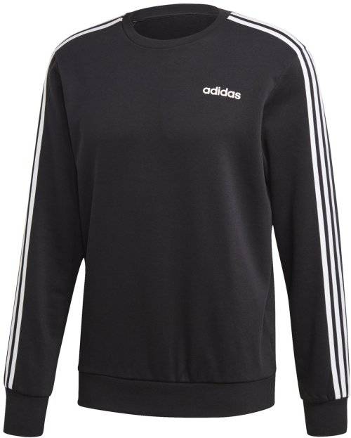 Original Men's adidas 3 Stripes Crew Fit Sweatshirt Black CK7636 Size Extra Large