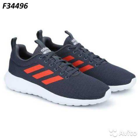 Original Men's adidas Lite Racer CLN Grey /Orange F34496 Size UK 9 (SA 9)