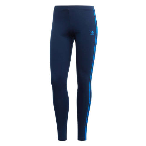 Original Women's adidas 3 stripe Tights Blue EJ9022 Size Medium