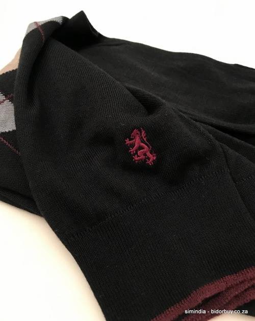 Original Mens PRINGLE Archie Argyle Round Neck knit Black Tailor Fit Size Extra Large