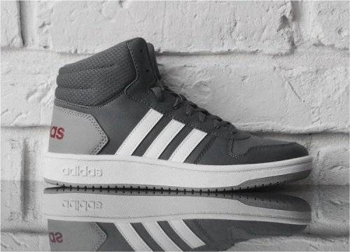 Original Women's adidas Hoops 2.0 Mid Grey/ White EE6709 Size UK 4 (SA 4)