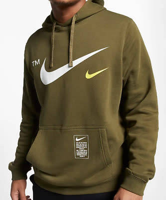 Original Mens Nike Sportswear Club Pullover Warm Hoodie Olive Green CQ4884 395 Size Large