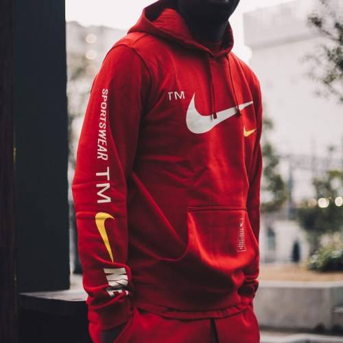 Original Mens Nike Sportswear Club Pullover Warm Hoodie Red CQ4884 657 Size Extra Large