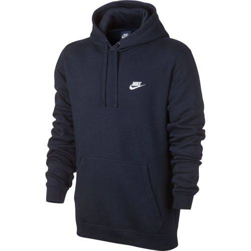 Original Mens Nike Classic Fleece Hoodie Navy Blue 804346 451 Size Medium