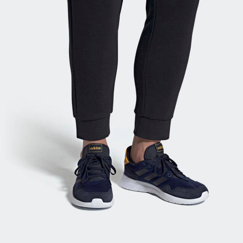 Original Men's adidas ARCHIVO Dark Blue/ Active Gold EF0435 Size UK 9.5 (SA 9.5)