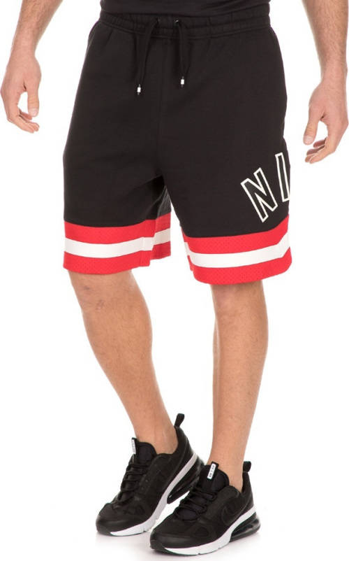 NIKE Men's AIR SHORTS Fleece Loose Fit UNIVERSITY RED/ Black AR1829 010 Size Medium