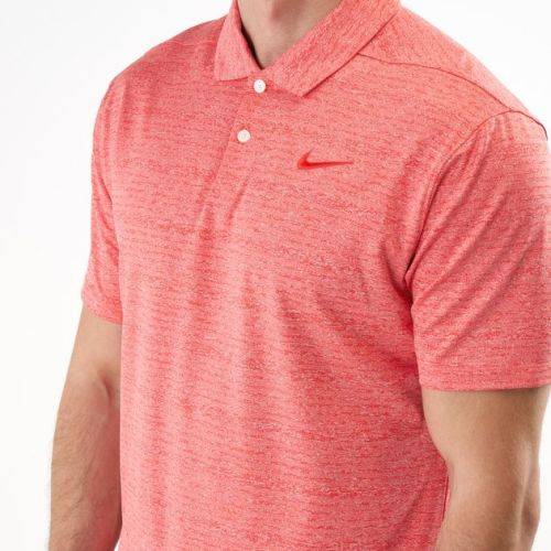 Original Mens Nike Dri Fit Vapor Heather Golf Polo 2019 Habanero Red/Pure AT8870 634 Size Large