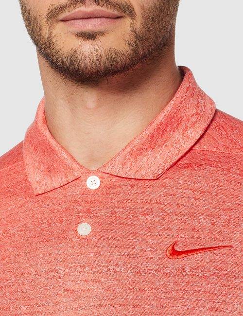 Original Mens Nike Dri Fit Vapor Heather Golf Polo 2019 Habanero Red/Pure AT8870 634 Size Large