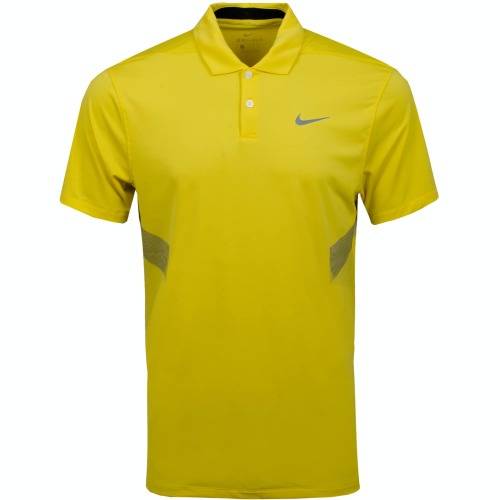 Original Mens Nike Dri-FIT Reflective Vapor Golf Polo Chrome Yellow AV4182 703 Size XL