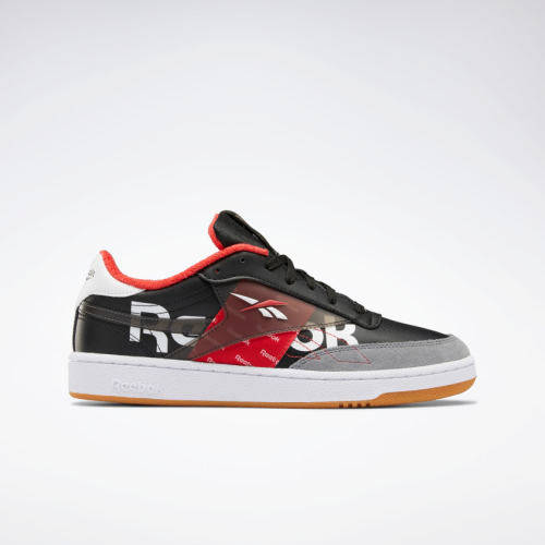 Reebok Men's CLUB C 85 MU Black/ Cold Grey/ Red EH0139 Size UK 8 (SA 8)