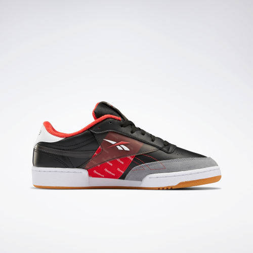 Reebok Men's CLUB C 85 MU Black/ Cold Grey/ Red EH0139 Size UK 8 (SA 8)