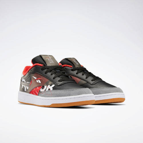 Reebok Men's CLUB C 85 MU Black/ Cold Grey/ Red EH0139 Size UK 8 (SA 8)