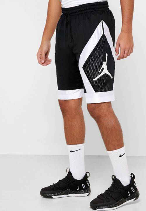 NIKE Mens JORDAN JUMPMAN DIAMOND SHORTS Silver/Black AV3206 010 Size Large