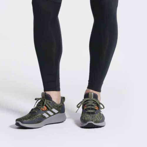 Original Mens adidas Purebounce+ street Raw Khaki/ Silver Metallic BC1041 Size UK 9.5 (SA 9.5)