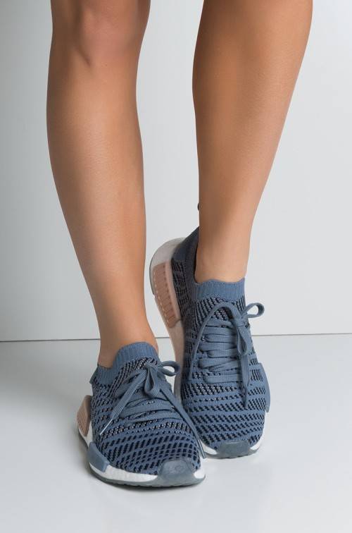 Original Women's adidas NMD_R1 STLT Primeknit Raw Steel / Ash Pearl CQ2029 Size UK 5 (SA 5)