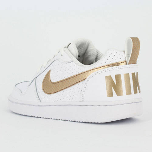 NIKE Women's Court Borough Low WHITE/ GOLD BV0745 100 Size UK 6 (SA 6)