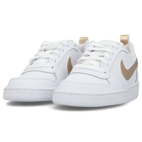NIKE Women's Court Borough Low WHITE/ GOLD BV0745 100 Size UK 6 (SA 6)