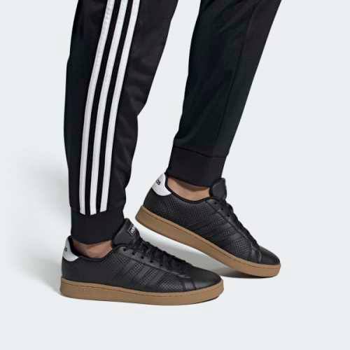 Original Mens adidas Grand Court  Core Black / Cloud White EE7885 Size UK 8 (SA 8)