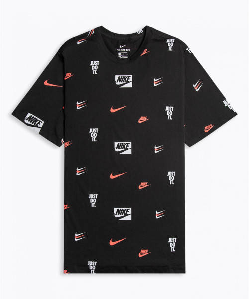 NIKE Men's Sportswear NIKE BRANDED ALL OVER Printed Tee Black CV8962 010 Size XXL