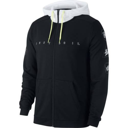 Nike Dri-FIT Men's Full Zip Training Hoodie Black/White CK4591 010 Size Medium