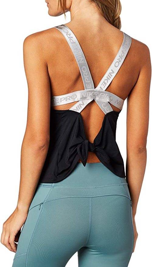 Nike PRO Women's Capsule Elastika Tank Top Grx Sleeveless Black BV3432 010 Size Large