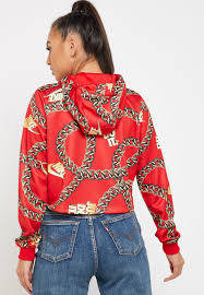 Nike Women's Crop Top Red Pullover Hoodie CJ6305 657 Size Medium