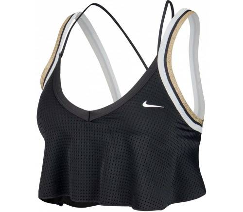 NIKE Women Sports Wear Jersey Glam Bra black/ White/ Gold BV4897 010 Size Medium