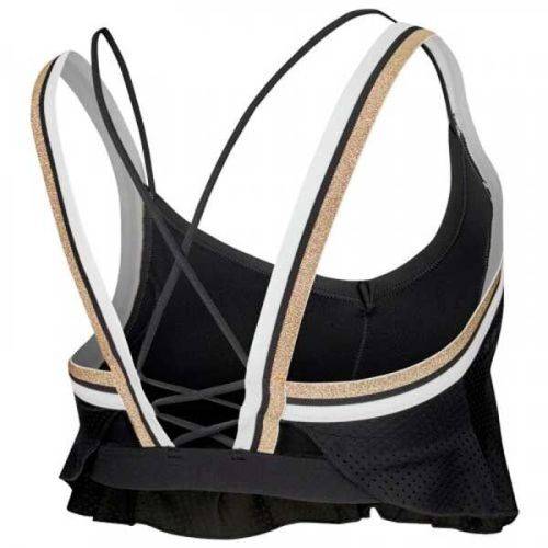 NIKE Women Sports Wear Jersey Glam Bra black/ White/ Gold BV4897 010 Size Medium