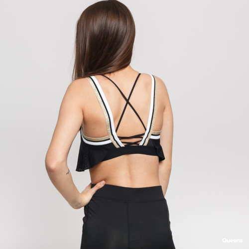 NIKE Women Sports Wear Jersey Glam Bra black/ White/ Gold BV4897 010 Size Medium