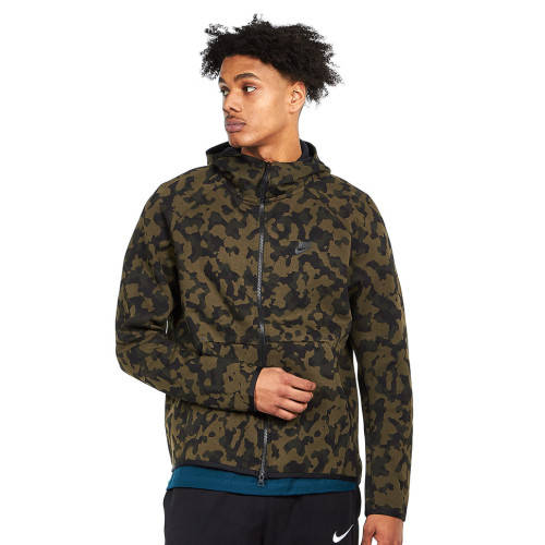 Nike Men's Sportswear Tech Camouflage FULL ZIP Printed Hoodie CJ5975 222 Size Large